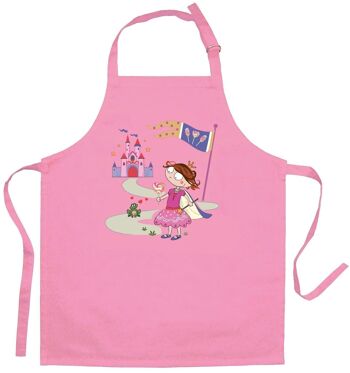 Tablier de cuisine enfant Princesse et grenouille recyclé Rose 52 x 63 - 8997130000 1