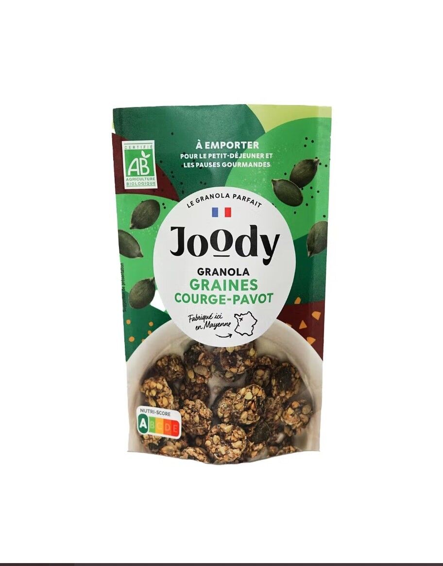 Granola de calabaza y semillas de amapola - sin gluten, orgánica, vegana (80g)