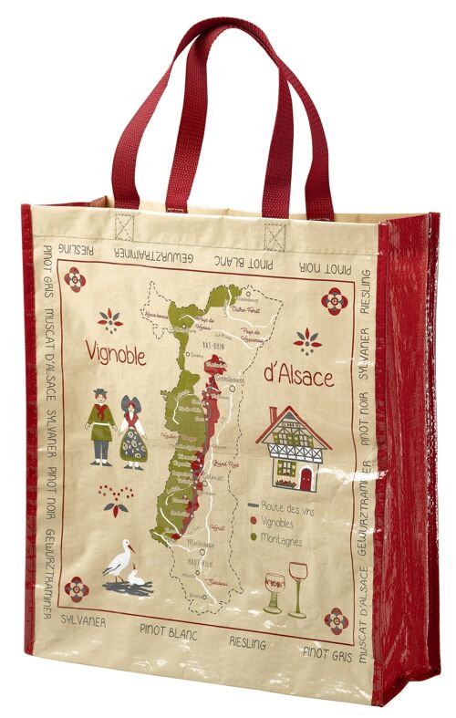 Sac shopping Route des vins Ficelle 40 x 35 x 14 - 1465015000