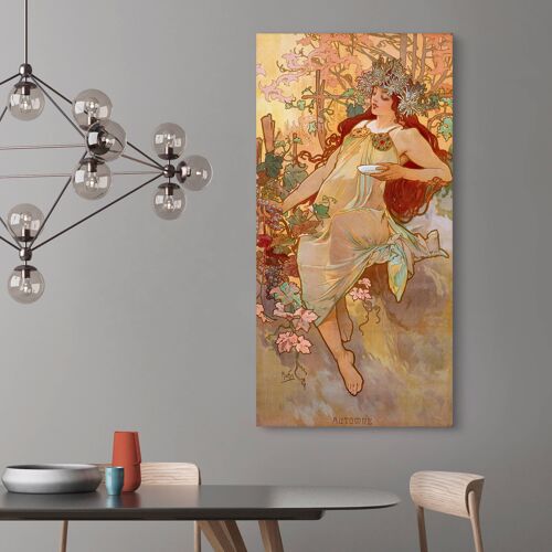 Quadro stile liberty, stampa su tela: Alphonse Mucha, Autunno