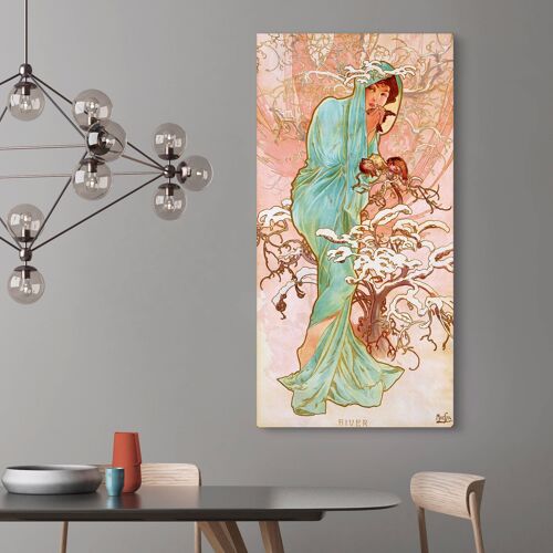 Quadro stile liberty, stampa su tela: Alphonse Mucha, Inverno