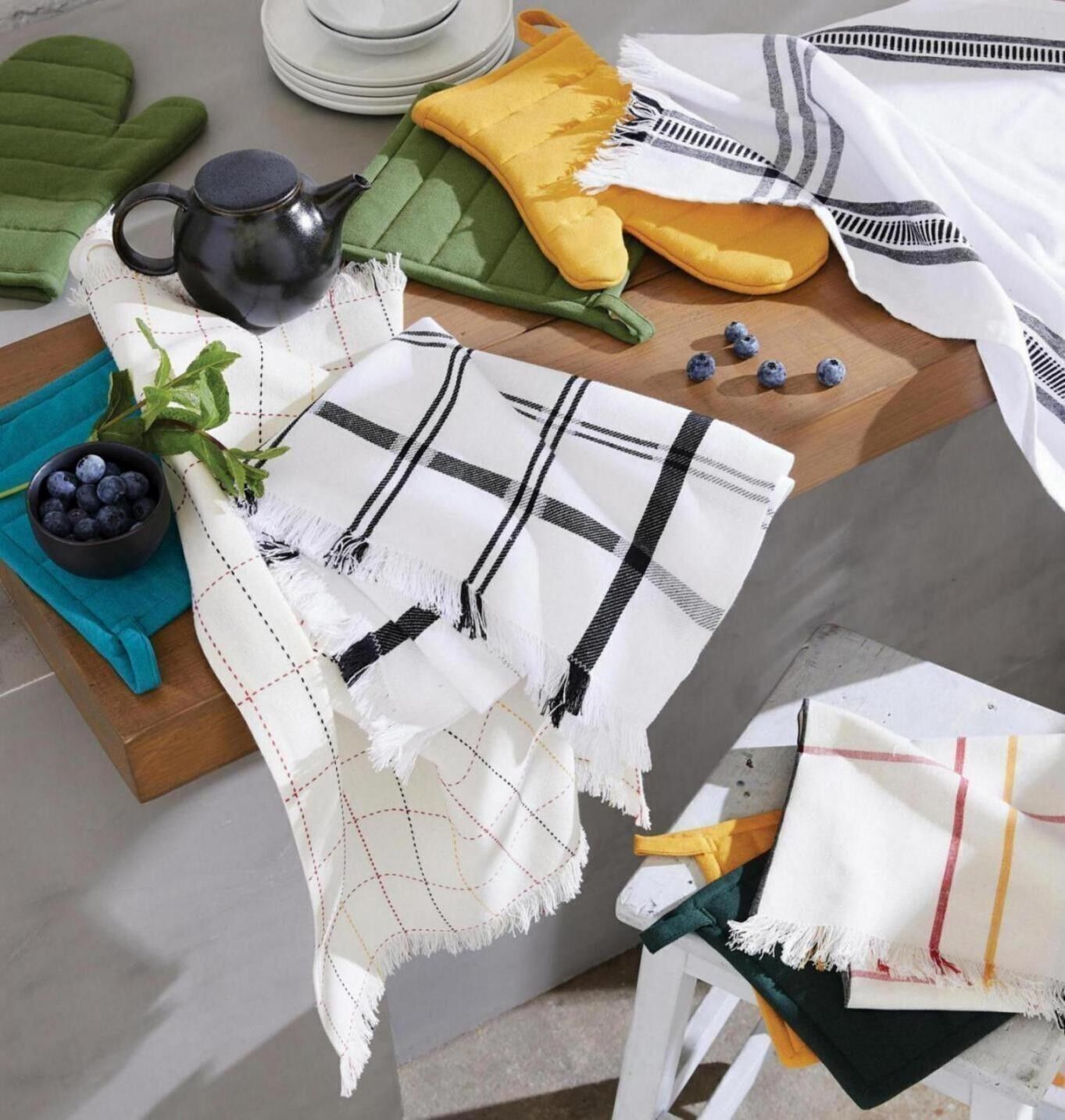 Lot gant de cuisine/manique recyclé Jona Tournesol 15 x 30 - 3706043102