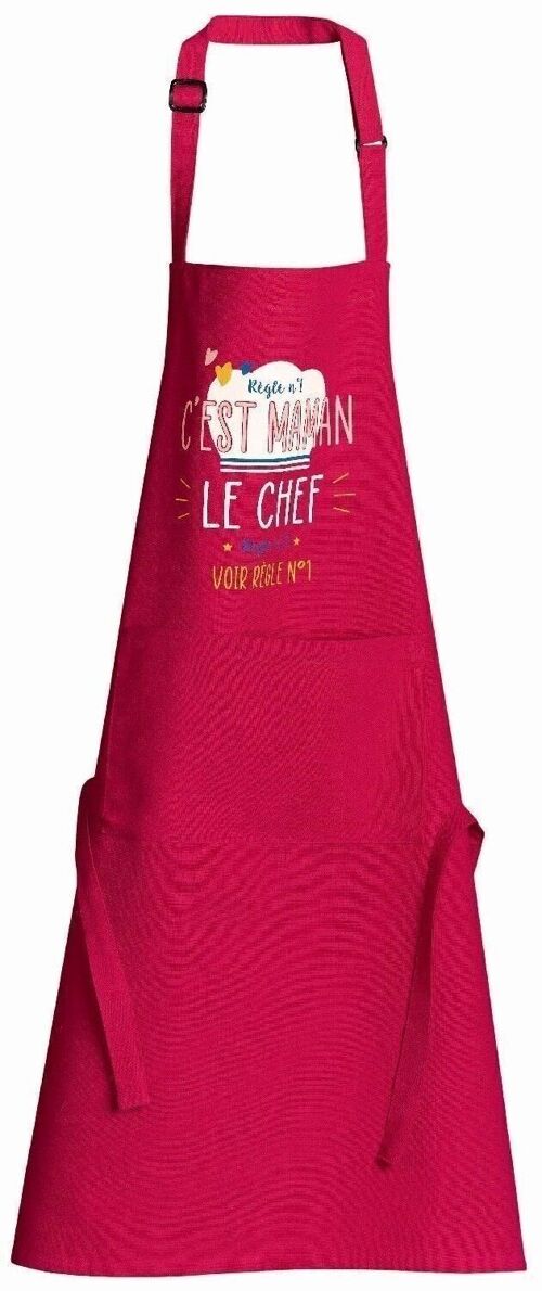 Tablier de cuisine Chef maman recyclé Rose 72 x 90 - 4674135000