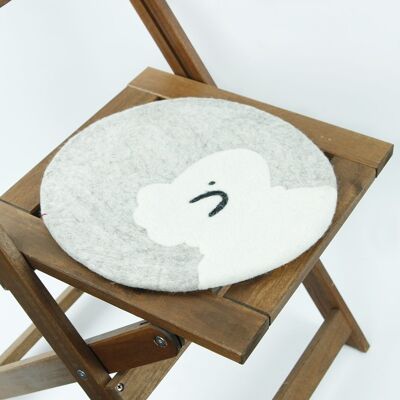 Felt seat cushion sheep - light grey