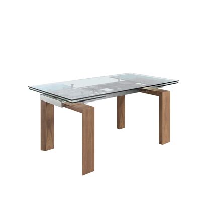 Extendable glass dining table, model 1007