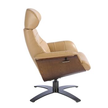 Fauteuil pivotant recouvert de cuir sable modèle 5087 4