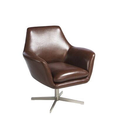 Swivel armchair upholstered in leather model 5093