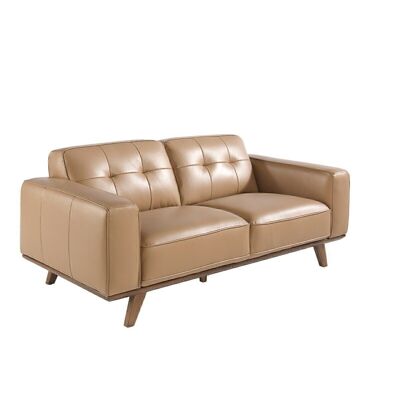 2-Sitzer-Sofa mit sandfarbenem Lederbezug Modell 6119