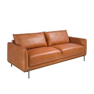 3-seater sofa brown buffalo leather model 6130