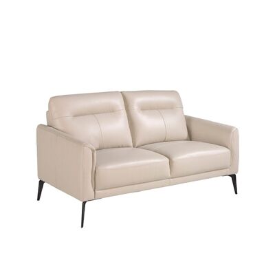 2-Sitzer-Sofa, bezogen mit taupegrauem Leder Modell 6137