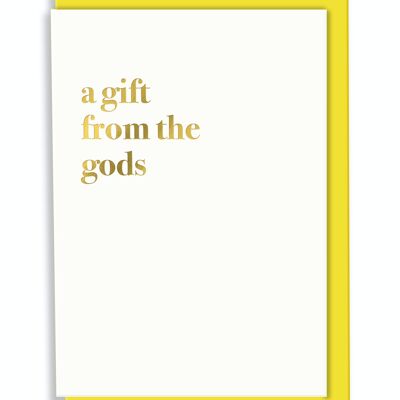 Tarjeta de felicitación Un regalo de los dioses Tipografía Diseño Blanco