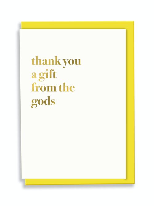 Greeting Card Thank You A Gift From The Gods Typography Design White