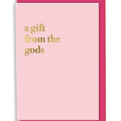 Carte de Voeux Un Cadeau Des Dieux Typographie Design Rose