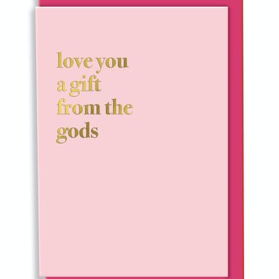 Tarjeta de felicitación Te amo Un regalo del diseño de tipografía de dioses
