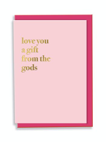 Carte de voeux Je t'aime un cadeau de la conception de typographie des dieux 1