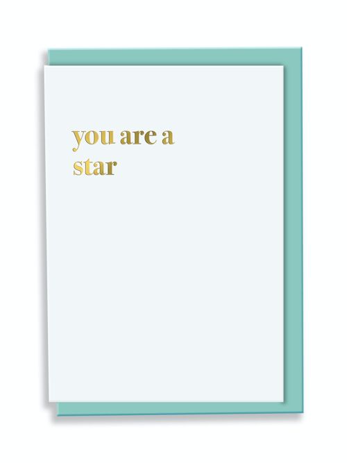 Greeting Card You Are A Star Typography Design