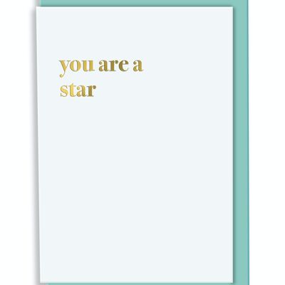Tarjeta de felicitación Eres un diseño de tipografía de estrella