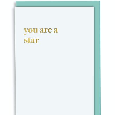 Greeting Card You Are A Star Typography Design