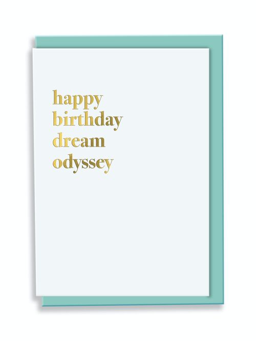 Greeting Card Happy Birthday Dream Odyssey Typography Design
