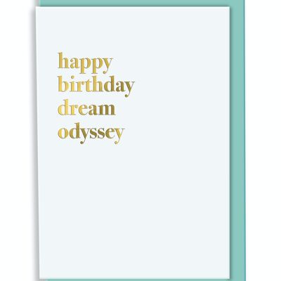 Greeting Card Happy Birthday Dream Odyssey Typography Design