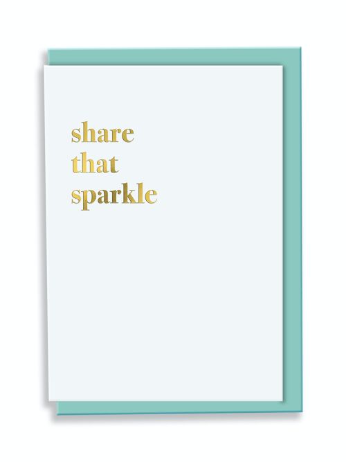 Greeting Card Share That Sparkle Typography Design