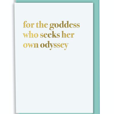 Tarjeta de felicitación para la diosa que busca su propio diseño de tipografía Odyssey
