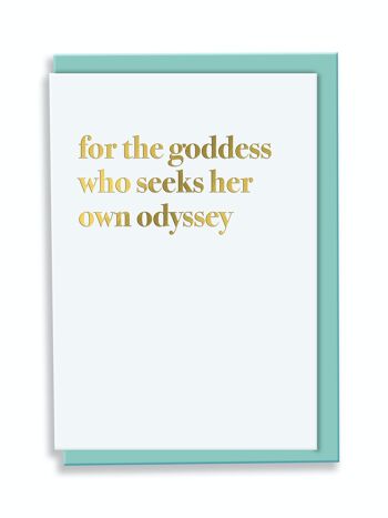 Carte de voeux pour la déesse qui cherche sa propre conception de typographie Odyssey 1