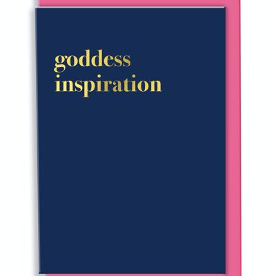 Diseño de tipografía de inspiración de diosa de tarjeta de felicitación