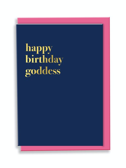 Greeting Card Happy Birthday Goddess Typography Design