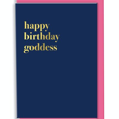 Greeting Card Happy Birthday Goddess Typography Design