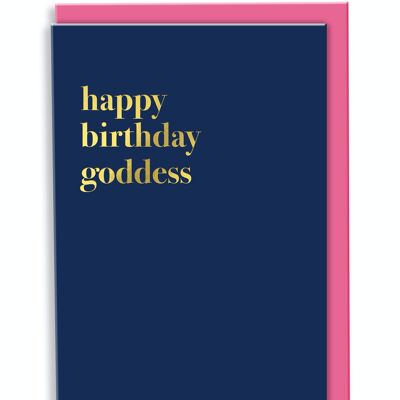 Greeting Card Happy Birthday Goddess Typography Design