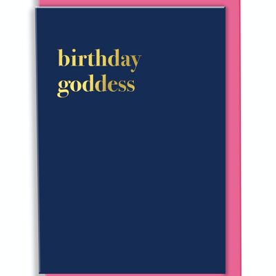 Diseño de tipografía de diosa de cumpleaños de tarjeta de felicitación