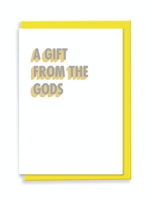 Greeting Card A Gift From The Gods 3D Shadow Design White