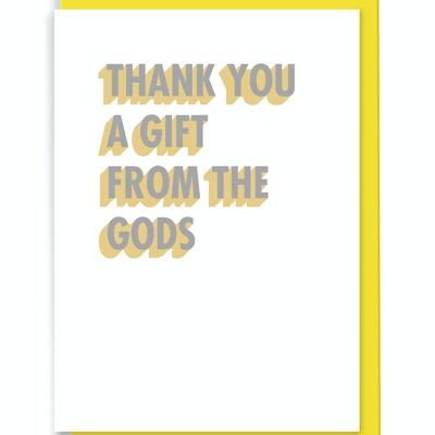 Greeting Card Thank You A Gift From The Gods 3D Shadow Design White