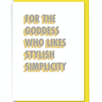 Greeting Card For The Goddess Who Likes Stylish Simplicity 3D Shadow Design