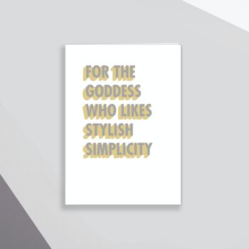 Carte de vœux pour la déesse qui aime la simplicité élégante 3D Shadow Design 2