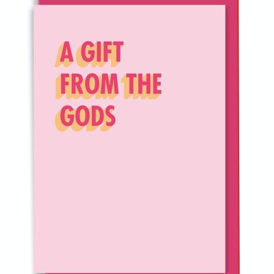 Tarjeta de felicitación Un regalo de los dioses 3D Shadow Design Pink