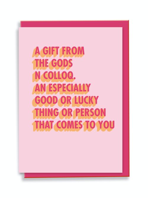 Greeting Card A Gift From The Gods Definition 3D Shadow Design Pink