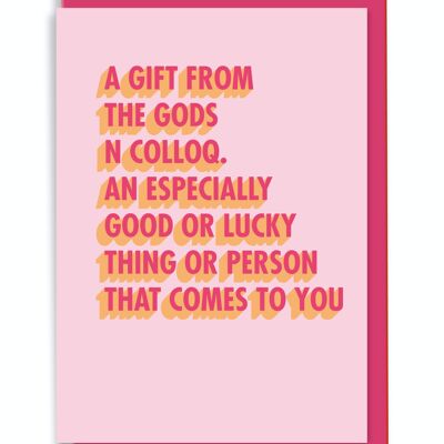 Greeting Card A Gift From The Gods Definition 3D Shadow Design Pink