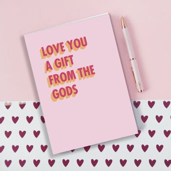Carte de voeux Love You A Gift From The Gods 3D Shadow Design 2