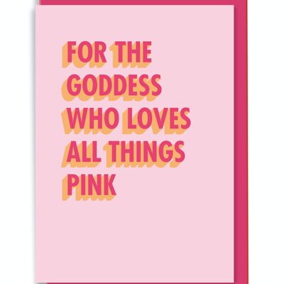 Tarjeta de felicitación para la diosa que ama todas las cosas Pink 3D Shadow Design