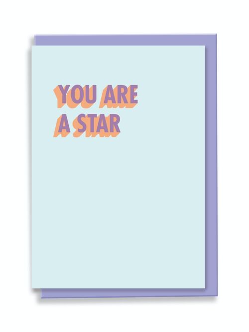 Greeting Card You Are A Star 3D Shadow Design