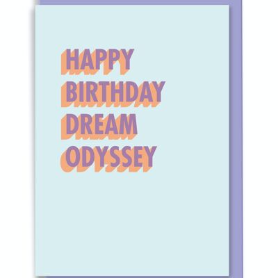 Grußkarte Happy Birthday Dream Odyssey 3D Shadow Design