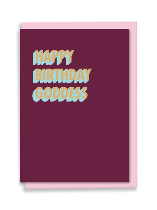 Greeting Card Happy Birthday Goddess 3D Shadow Design