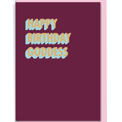 Greeting Card Happy Birthday Goddess 3D Shadow Design