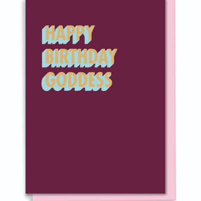 Greeting Card Happy Birthday Goddess 3D Shadow Design