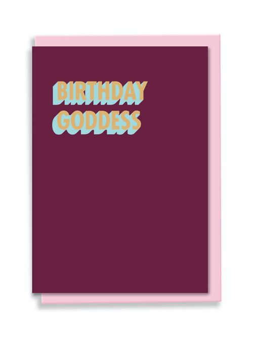 Greeting Card Birthday Goddess 3D Shadow Design