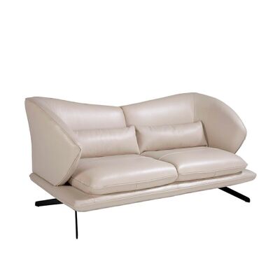 2-seater sofa upholstered in Taupe Gray leather model 6145