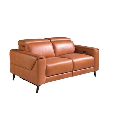 2-Sitzer-Sofa aus braunem Büffel-Rindsleder Modell 6147