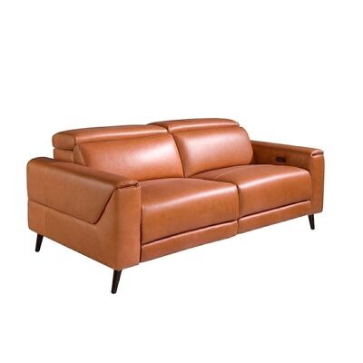 3-seater sofa in brown Buffalo cowhide model 6148